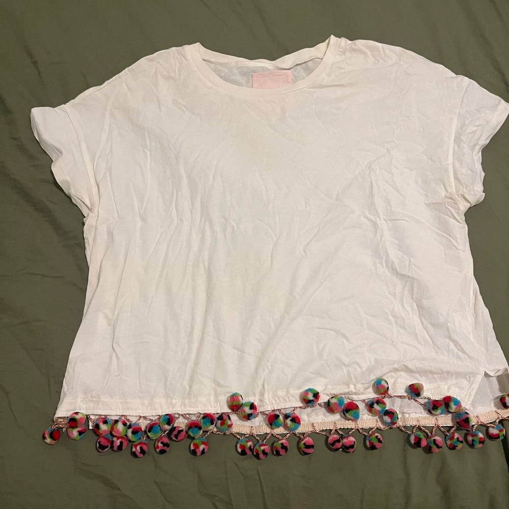 ban.do White T-Shirt with Pink Label